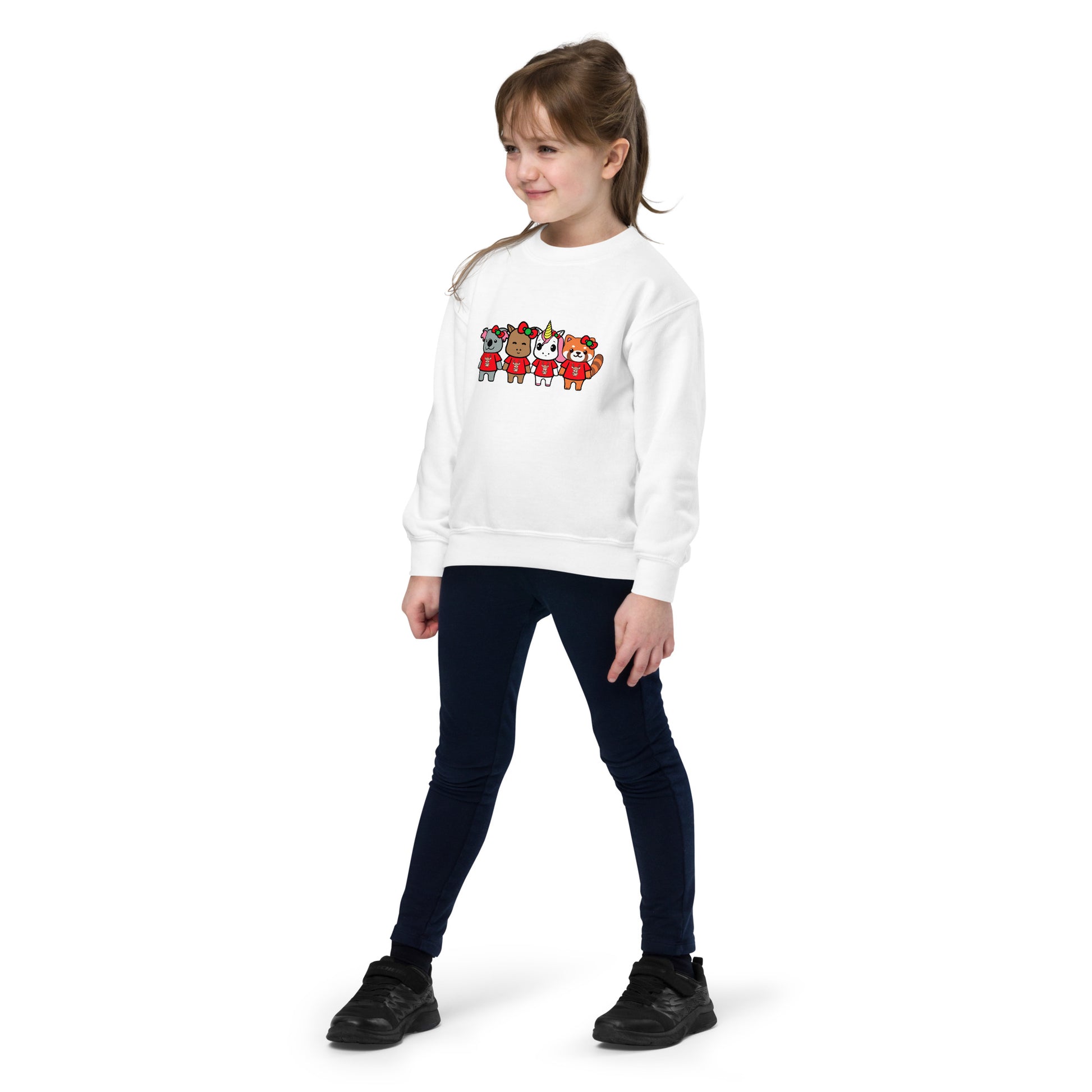 Lil Cappy & Friends Holiday Youth crewneck sweatshirt - Premium  from Wanna Freestyle Designs - Just $30! Shop now at Wanna Freestyle Designs